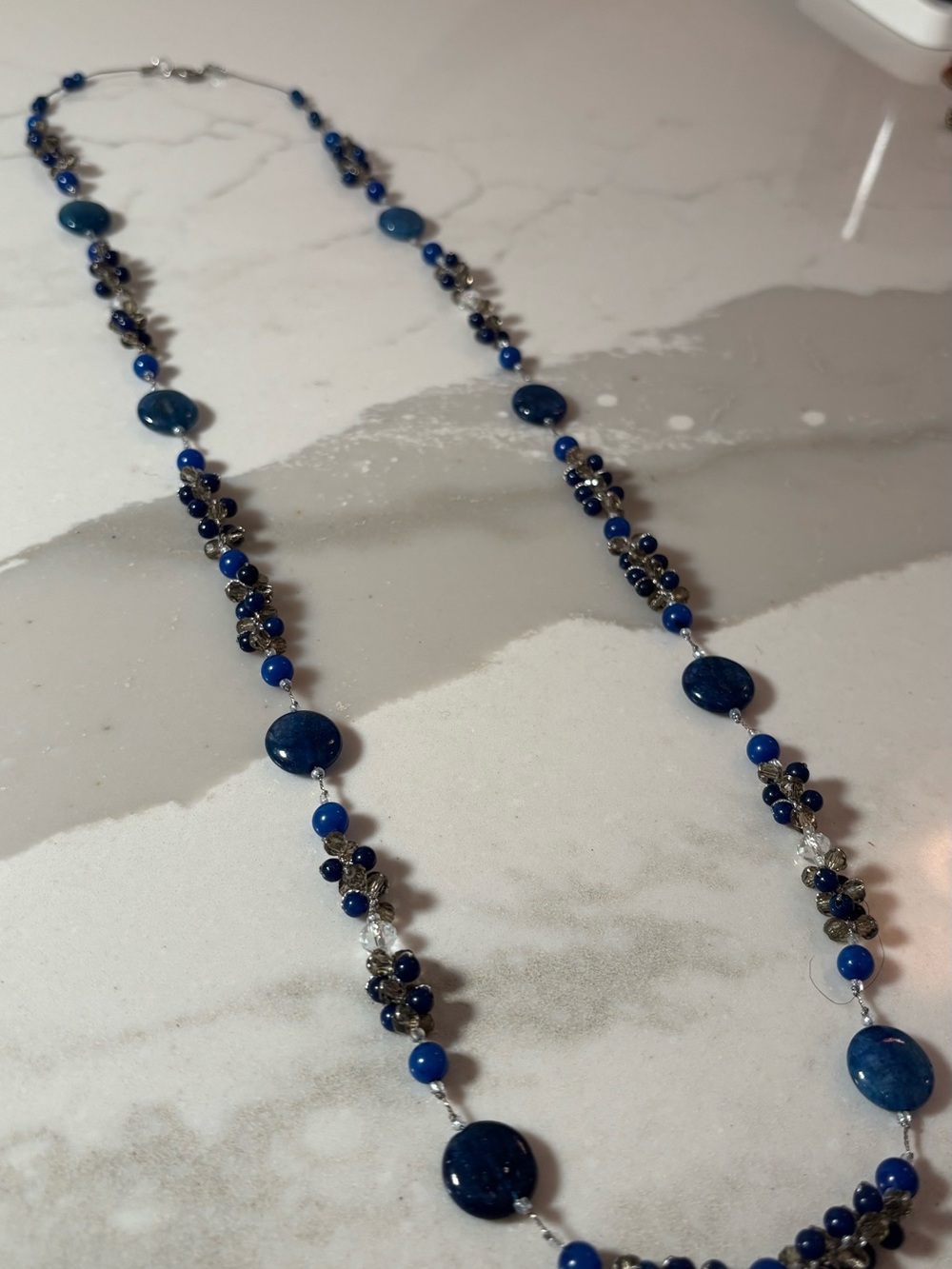 Blue Beaded Long Necklace - Women Jewelry